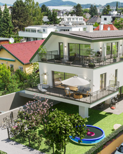 RIEDENBURG | WOHNEN AUF HÖCHSTEM NIVEAU | 4‑Zimmer-Duplexpenthouse mit Privatgarten und Schwimmkanal